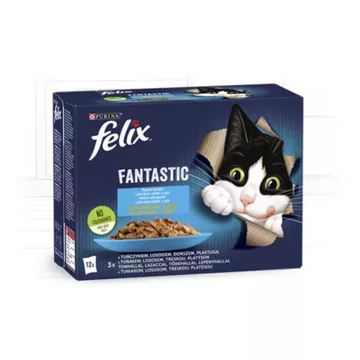 Felix Fantastic Halas Válogatás tonhallal, lazaccal, tőkehallal, lepényhallal 12x85g