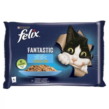 FELIX FANTASTIC Halas válogatás aszpikban nedves macskaeledel 4x85g