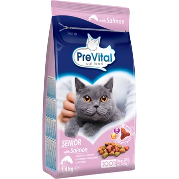 PreVital száraz eledel Senior macskáknak lazaccal- 1.4kg