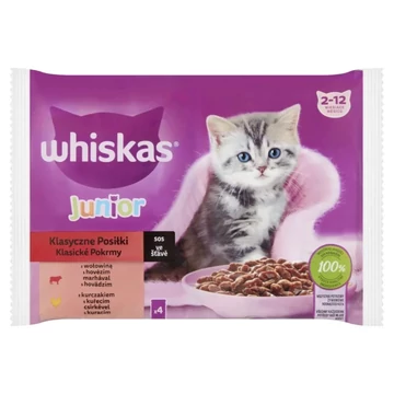 Whiskas Alutasakos 4pack Húsos Junior 4x85gr