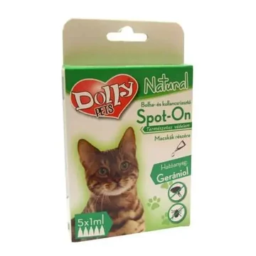 Dolly Natural bolha és kullancsriasztó spot- on macskák részére 5x1ml