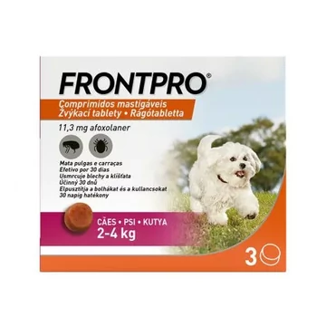 FRONTPRO rágótabletta kutyáknak (2–4 kg) (3 tabletta) 3 havi védelem
