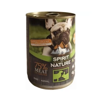 SPIRIT OF NATURE Dog Hypoallergen kutyakonzerv Bárányhússal és Nyúlhússal 415g