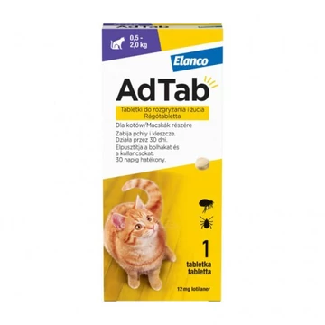 AdTab kullancs és bolha elleni rágótabletta 0,5-2kg macskák részére