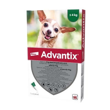 Advantix Spot On oldat kutyáknak A.U.V. 4kg&gt;