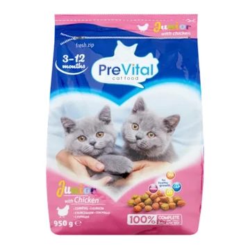 PreVital Junior teljes értékű állateledel kölyökmacskák számára csirkével 950 g