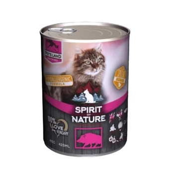Spirit of Nature Macska eledel 415g, vaddisznó