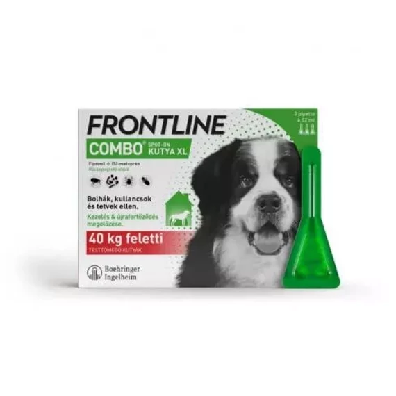Frontline Combo Spot on XL (40 kg felett) A.U.V. rácsepegtető oldat kutyáknak 3x4ml