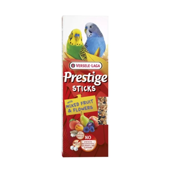 Prestige Sticks hullámos papagájoknak vegyes gyümölccsel és virágokkal 60g