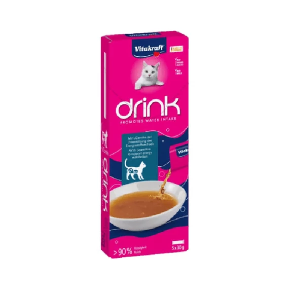 Vitakraft Drink salmon flavor+L-carnitine - jutalomfalat macskák részére (5x30g)