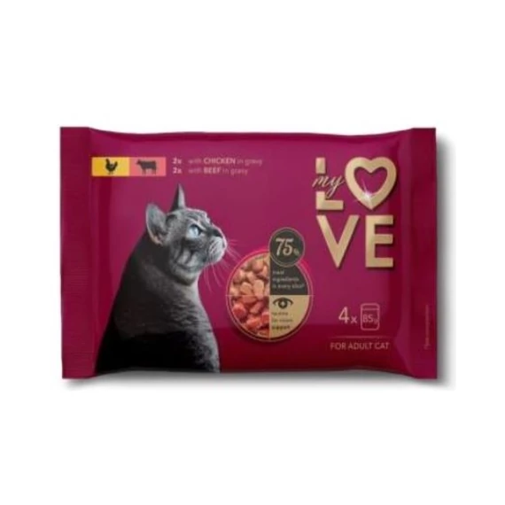 My Love Cica 4x85g Csirke- Marha Alutasakos
