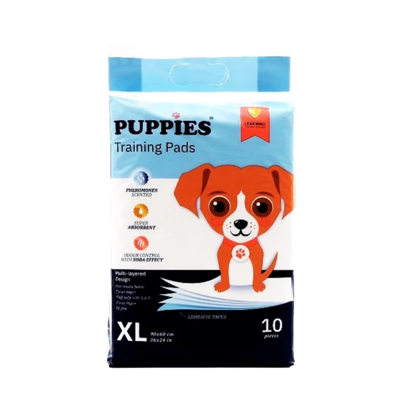 Puppies helyhez szoktató pelenka feromonnal, öntapadó 10db - XL
